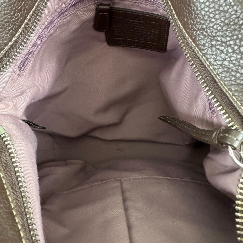Coach F15064 Brown Pebbled Leather Slouchy Hobo Shoulder Crossbody Bag - Picture 3 of 10